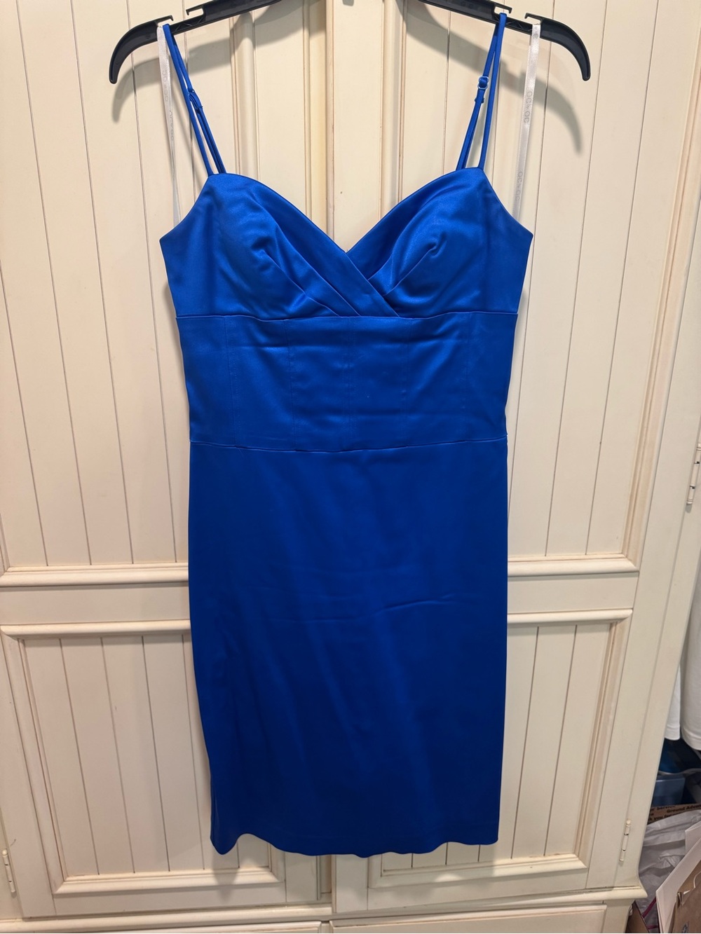 OC Satin Cobalt Blue Spaghetti Strap Satin Dress Size 4